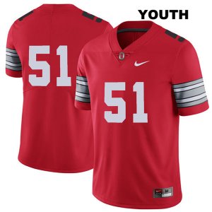 Youth NCAA Ohio State Buckeyes Antwuan Jackson #51 College Stitched 2018 Spring Game No Name Authentic Nike Red Football Jersey QA20P55PW